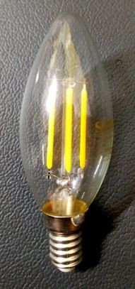 2W C-37 LED Filament Candle Lamp E14 6500K/2700K