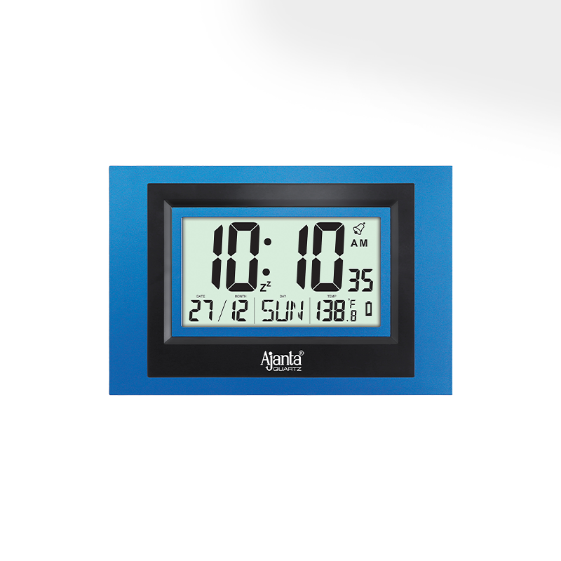 Wall Clock – Desktop Display – LCD Clock – Calendar Clock – LCD 145 blue