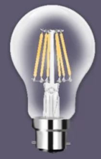 6W A-60  LED Filament  Lamp E27 6500K/2700K