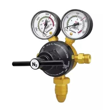 HMP Nitrogen Regulator Single Stage 300 Bar Double Gauge Brass Forging Body, 50-D-N2(PROUD)