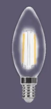 4W C-37 LED Filament Candle Lamp E14 6500K/2700K